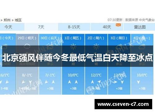 北京强风伴随今冬最低气温白天降至冰点